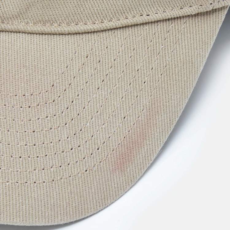 Pre Owned Balenciaga Beige Canvas Logo Embroidered Baseball Cap 