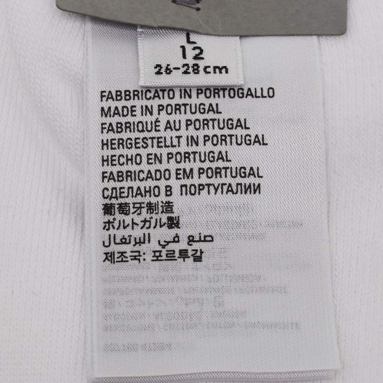 Pre Owned Balenciaga White Political Tennis Cotton Knit Socks L