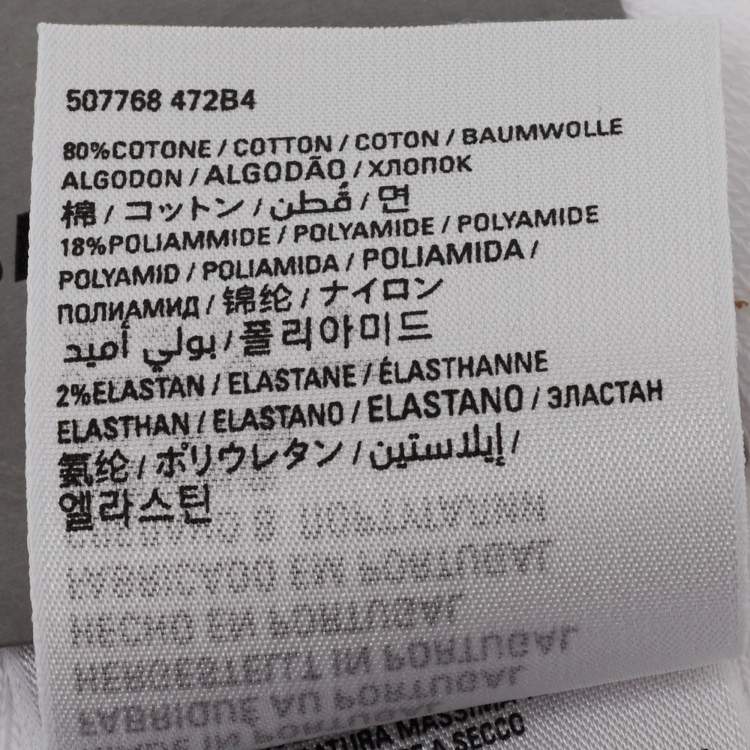 Pre Owned Balenciaga White Political Tennis Cotton Knit Socks L