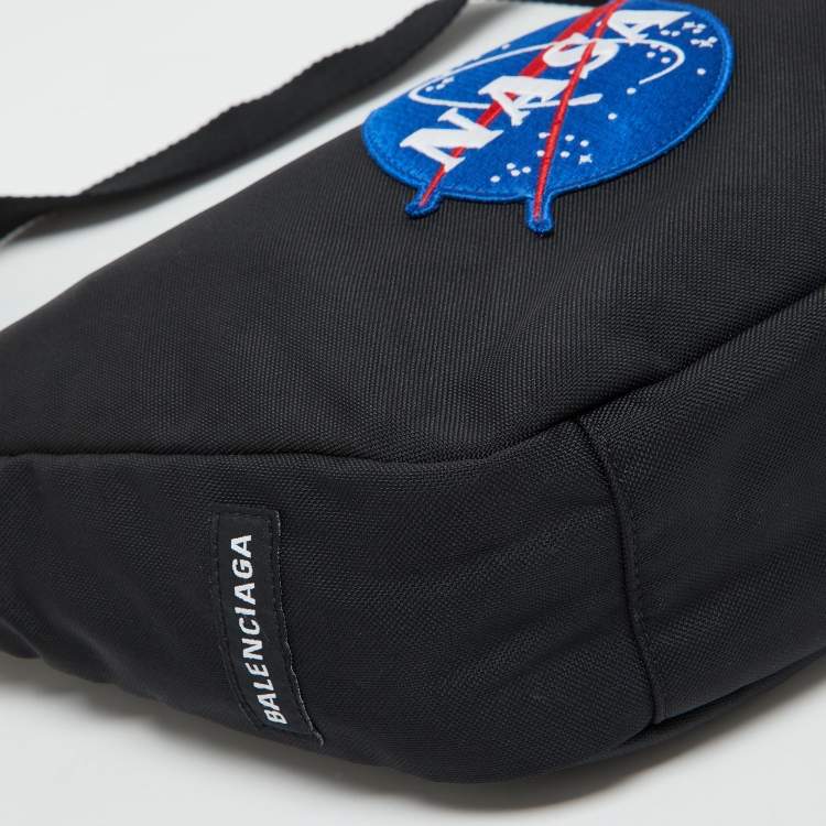 Pre Owned Balenciaga Black Fabric NASA Space Waist Bag