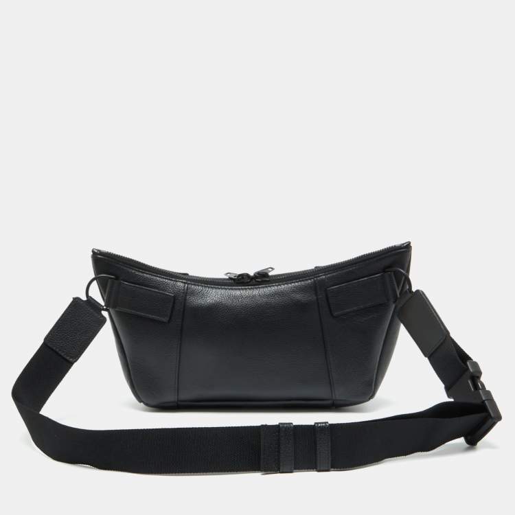 Pre Owned Balenciaga Black Leather Hourglass XL Belt Pack Bag