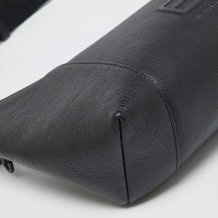 Pre Owned Balenciaga Black Leather Hourglass XL Belt Pack Bag