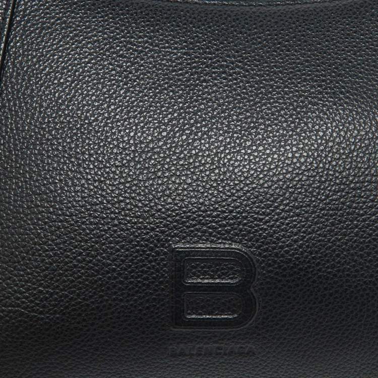 Pre Owned Balenciaga Black Leather Hourglass XL Belt Pack Bag