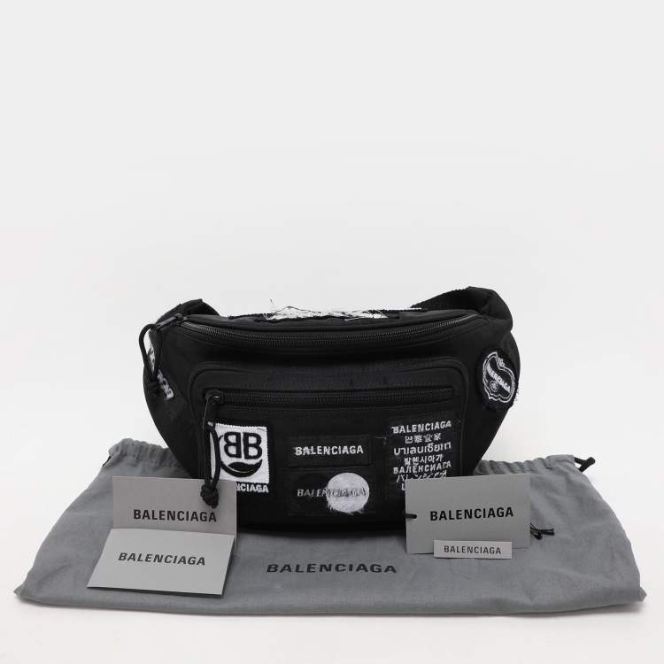 Pre Owned Balenciaga Black Nylon Explorer Belt Bag