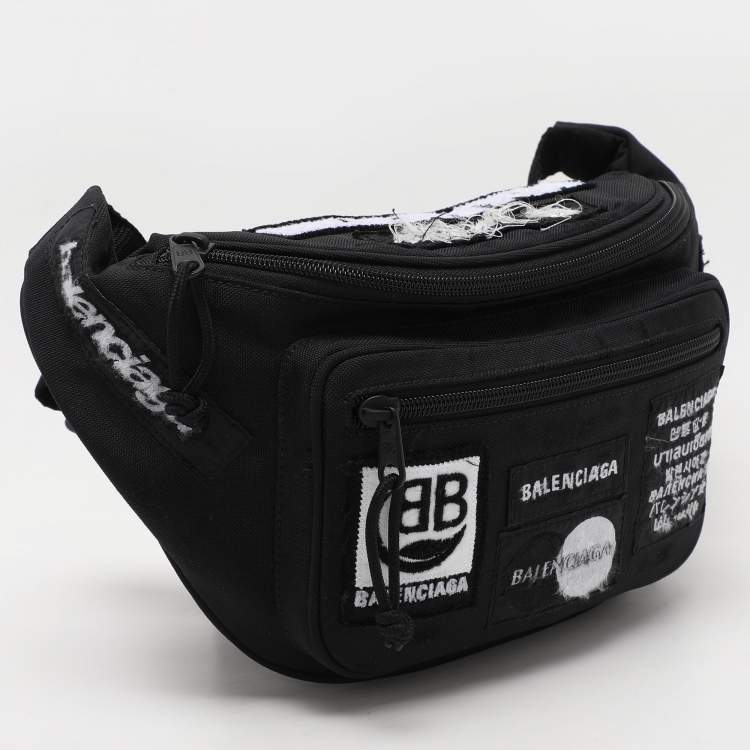 Pre Owned Balenciaga Black Nylon Explorer Belt Bag