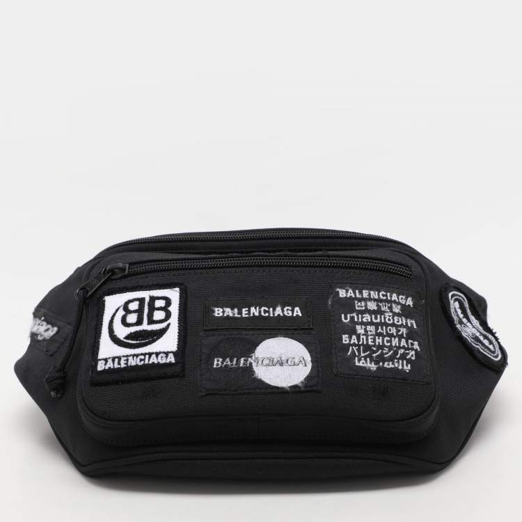 Pre Owned Balenciaga Black Nylon Explorer Belt Bag