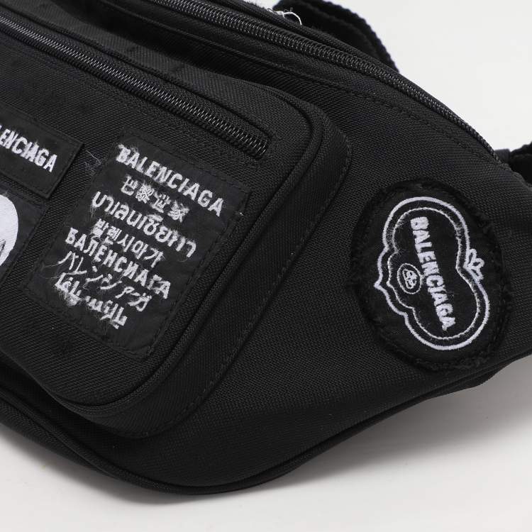 Pre Owned Balenciaga Black Nylon Explorer Belt Bag