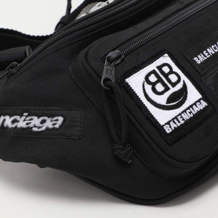 Pre Owned Balenciaga Black Nylon Explorer Belt Bag