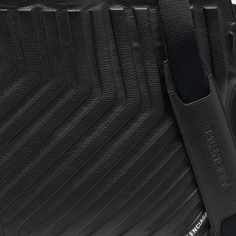 Pre Owned Balenciaga Car East West M Black Embossed Leather Tote