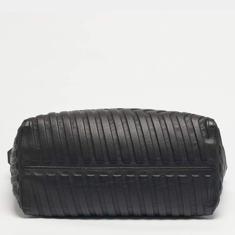 Pre Owned Balenciaga Car East West M Black Embossed Leather Tote