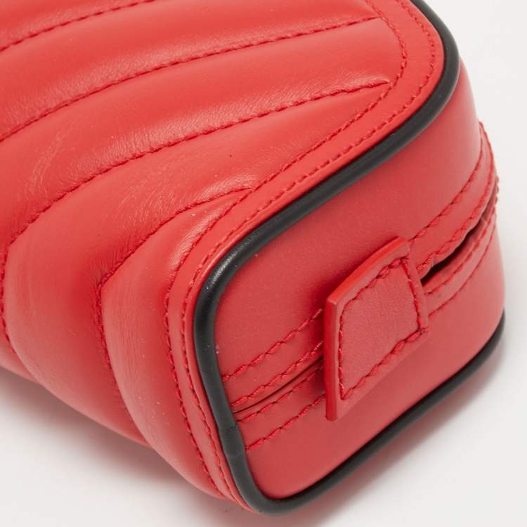 Pre Owned Balenciaga Red Car S Logo Asymmetric Clutch