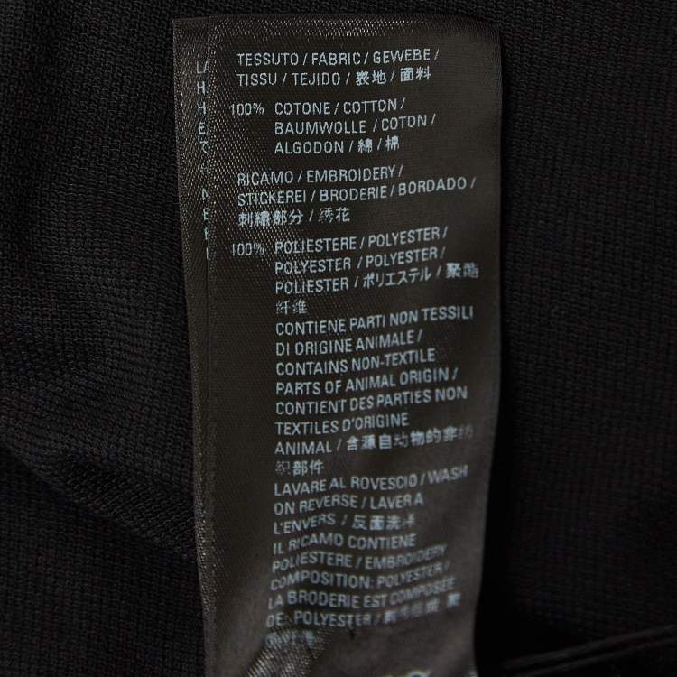 Pre Owned Balenciaga X Nasa Black Space Applique Cotton Polo T-Shirt XL