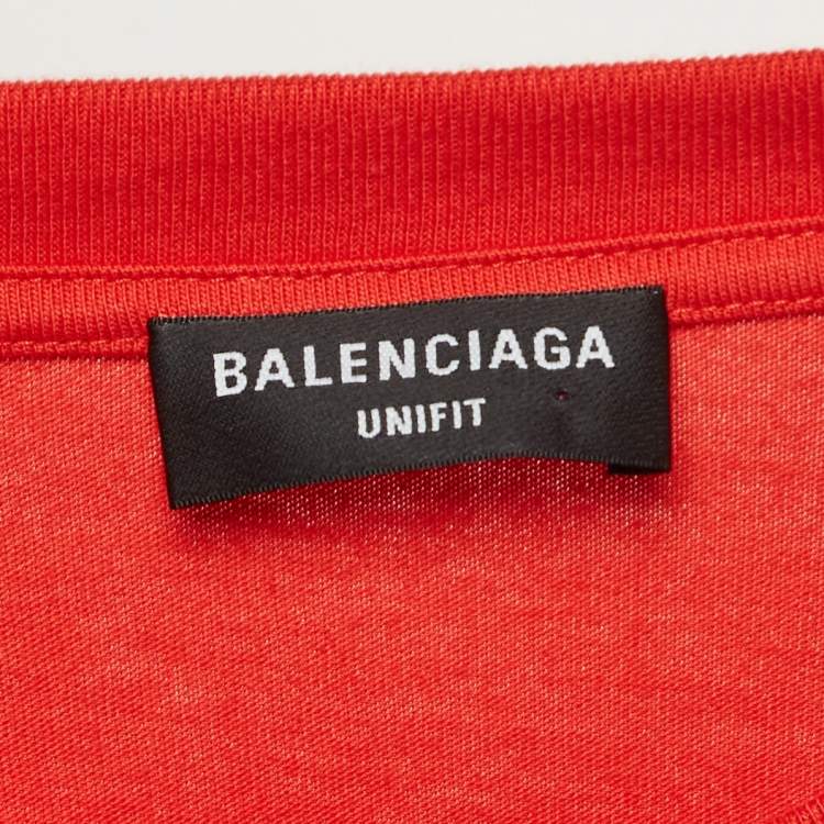 Pre Owned Balenciaga X PS5 Red Printed Cotton Boxy T-shirt L