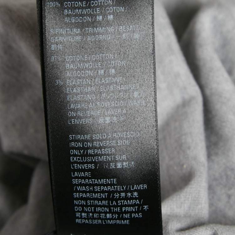 Pre Owned Balenciaga Grey Logo Print Cotton Jersey Oversized T-Shirt L