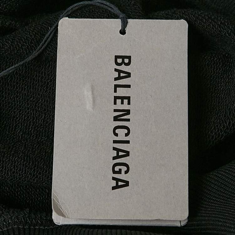 Pre Owned Balenciaga Black Cotton Knit Crew Neck Sweatshirt S