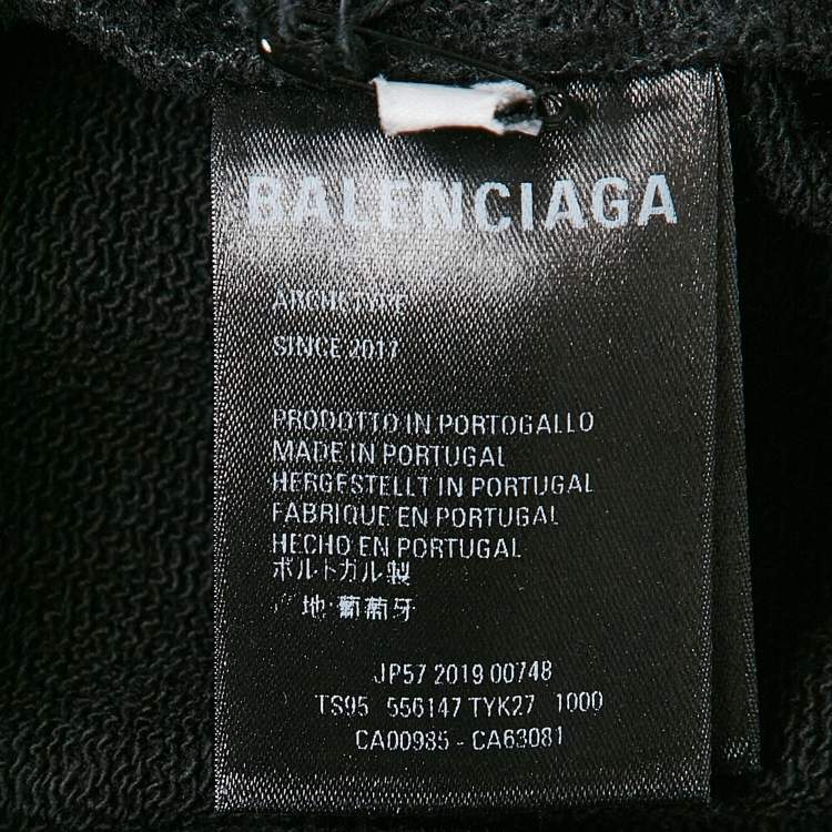 Pre Owned Balenciaga Black Cotton Knit Crew Neck Sweatshirt S