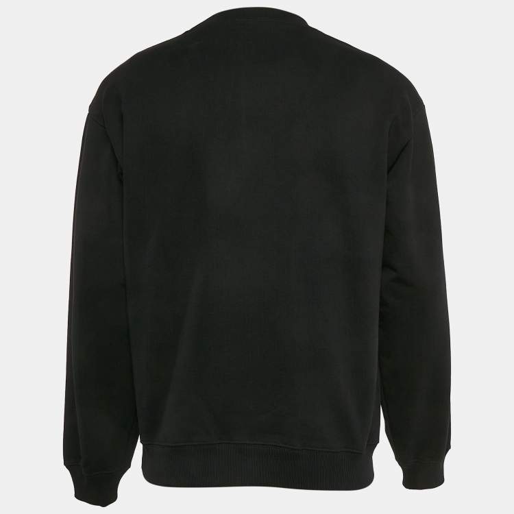 Pre Owned Balenciaga Black Cotton Knit Crew Neck Sweatshirt S