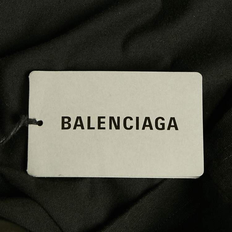 Pre Owned Balenciaga Unisex Black Logo Print Cotton Oversized T-Shirt M