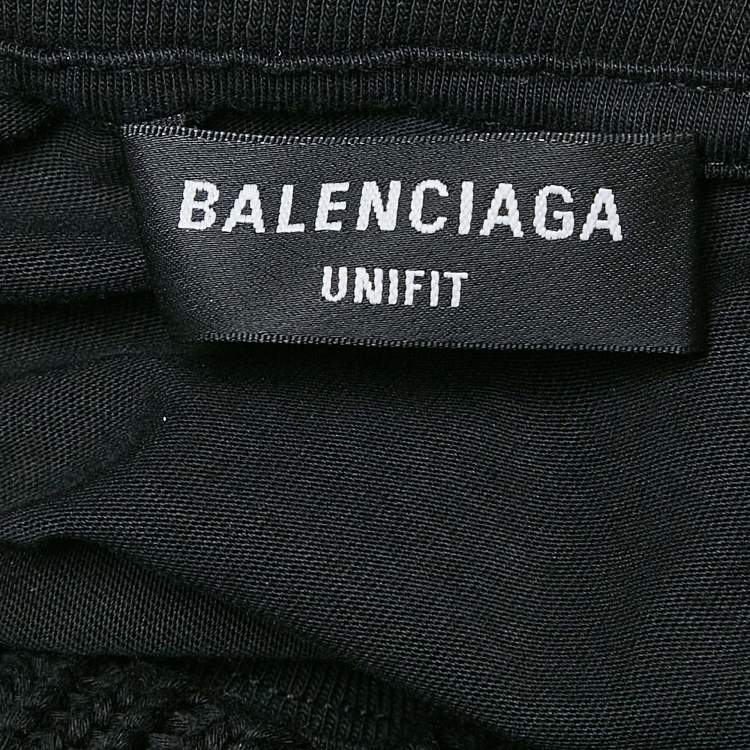 Pre Owned Balenciaga Unifit Black Rob Knit Political Campaign Destroyed Hoodie S