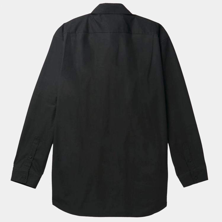 Pre Owned Balenciaga Black Logo Embroidery Poplin Button Front Oversized Shirt M