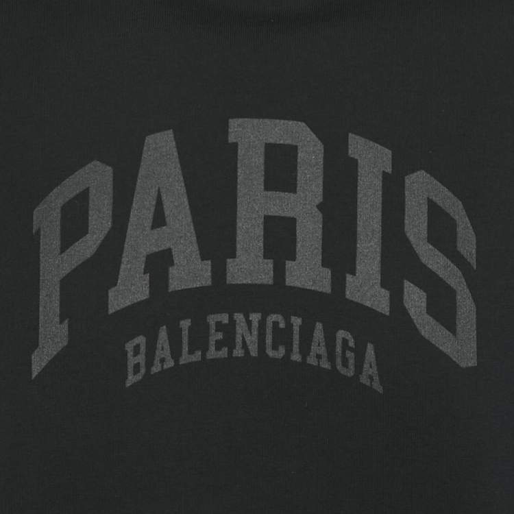 Pre Owned Balenciaga Unisex Black Logo Print Jersey  Long Sleeve T-Shirt M