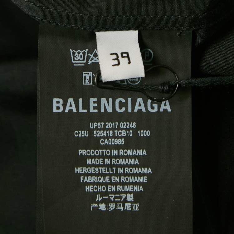 Pre Owned Balenciaga Black Cotton Long Sleeve Shirt M