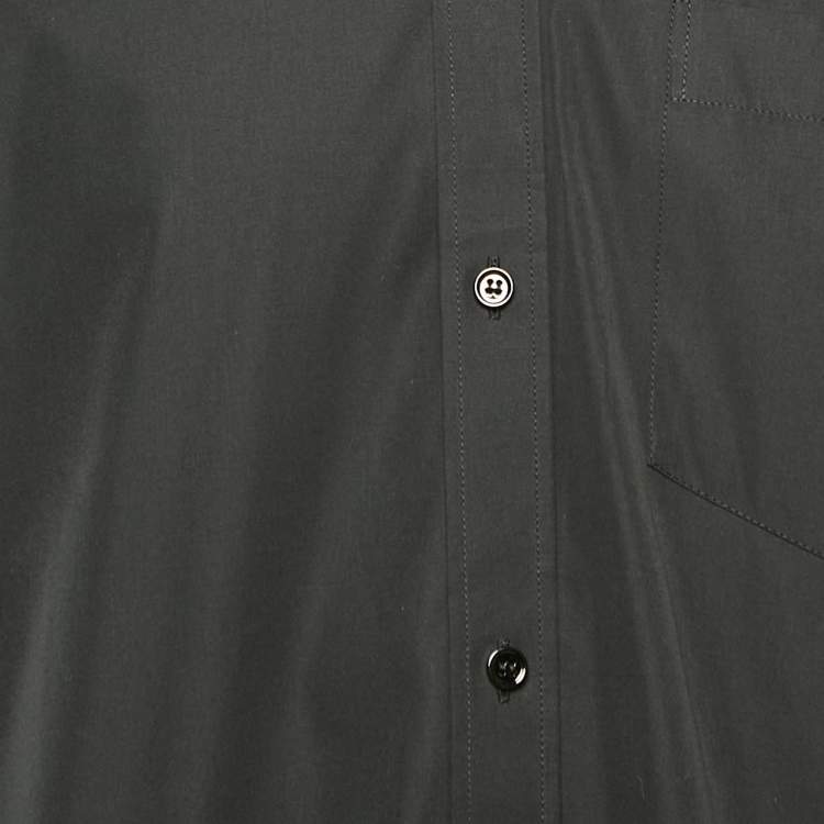 Pre Owned Balenciaga Black Cotton Long Sleeve Shirt M