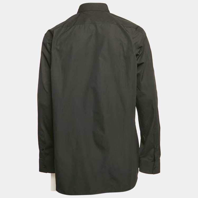 Pre Owned Balenciaga Black Cotton Long Sleeve Shirt M