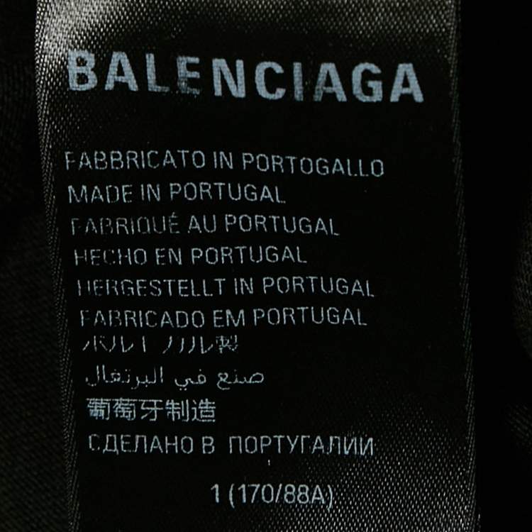 Pre Owned Balenciaga Back Flip Logo Embroidery Cotton Oversized Unisex T-Shirt XS