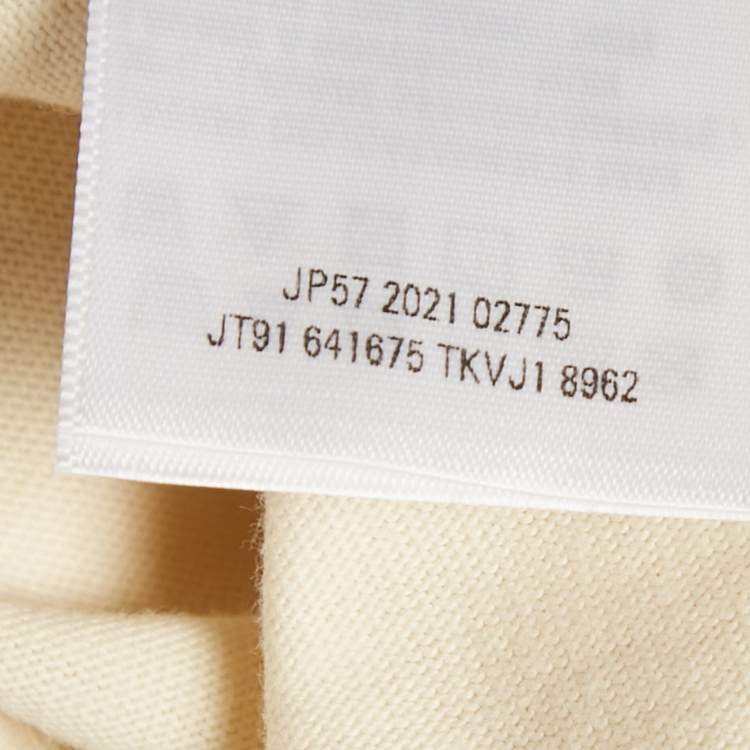 Pre Owned Balenciaga Cream Logo Embroidered Cotton Knit Oversized T-Shirt S