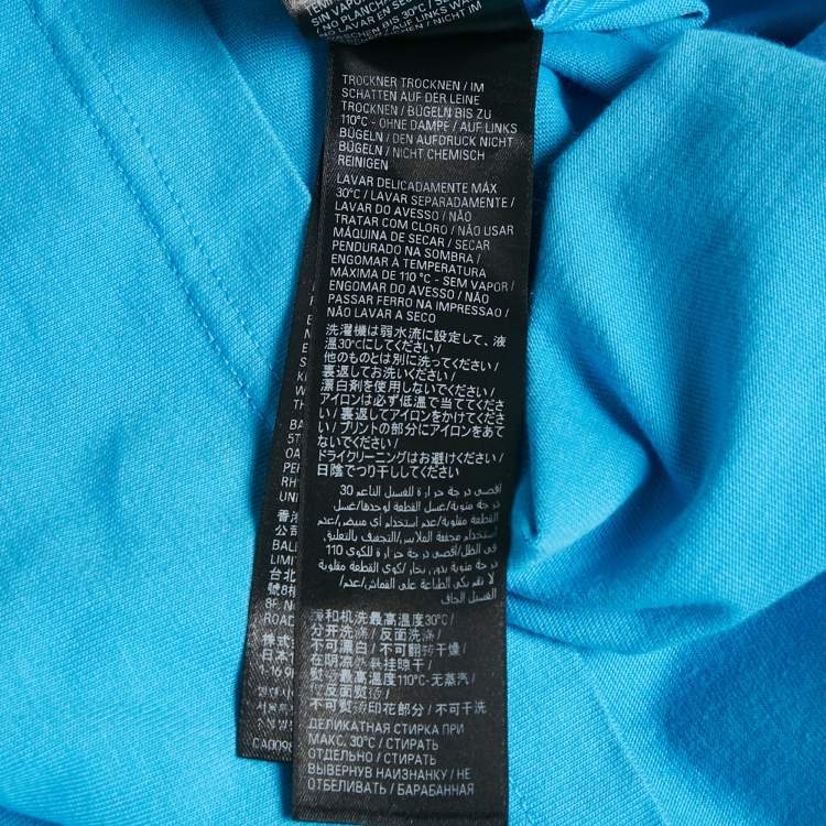 Pre Owned Balenciaga Blue WFP Printed Cotton Knit T-Shirt L