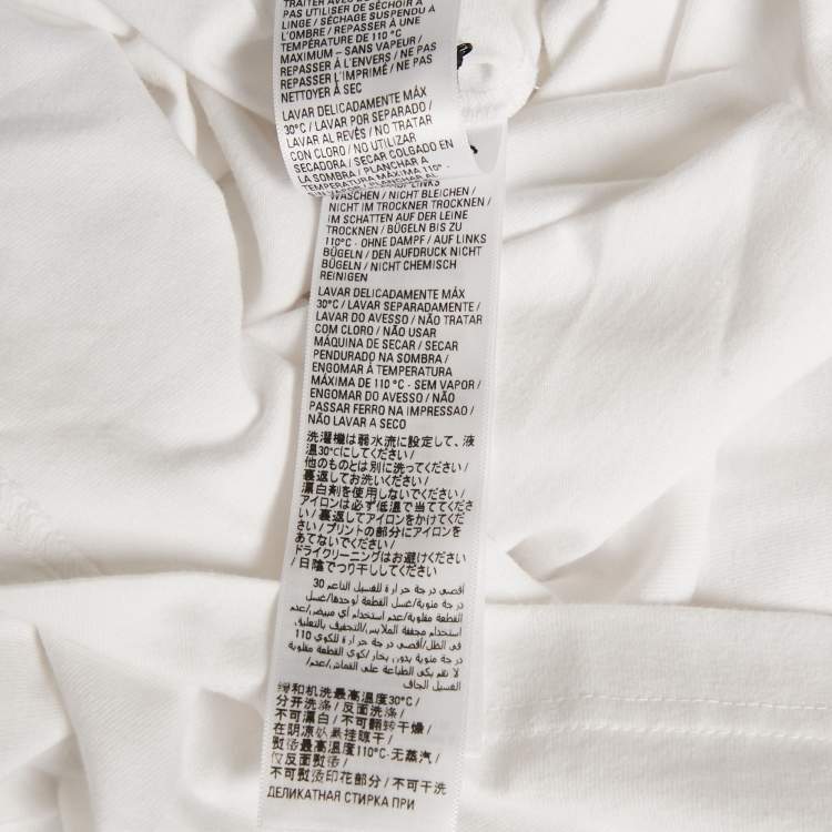 Pre Owned Balenciaga White WFP Printed Cotton Knit T-Shirt L