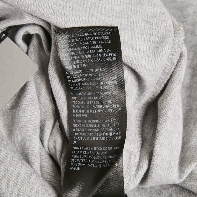 Pre Owned Balenciaga Grey Logo Embroidered Cotton Knit Oversized T-Shirt S
