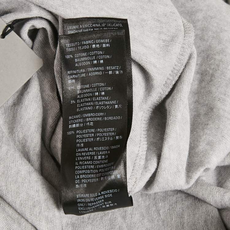 Pre Owned Balenciaga Grey Logo Embroidered Cotton Knit Oversized T-Shirt S