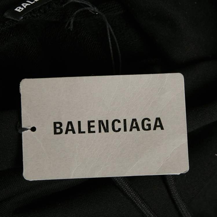 Pre Owned Balenciaga Black Political Campaign Cotton Hoodie L