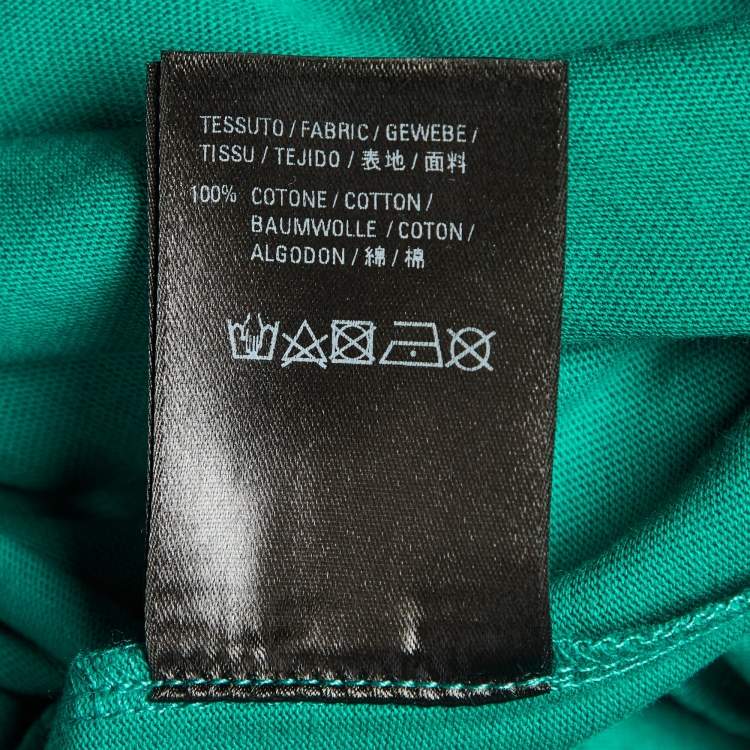 Pre Owned Balenciaga Green Political Campaign Cotton Oversized Crew Neck T-Shirt S