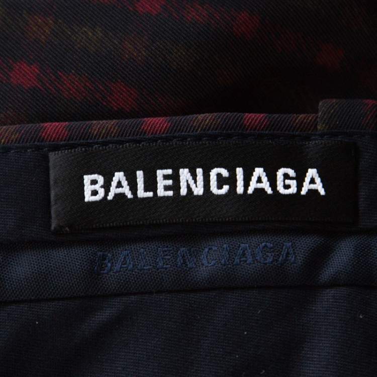 Pre Owned Balenciaga Multicolor Micro Checked Crepe Trousers M