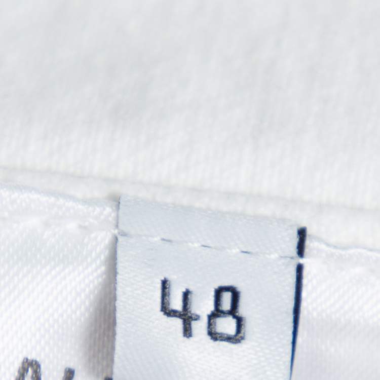مملوكة مسبقًا Balenciaga White Denim Logo Embroidered Trucker Jacket M