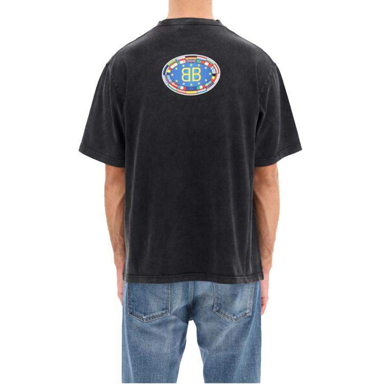 Pre Owned Balenciaga Grey BB Regular T-Shirt Size XL