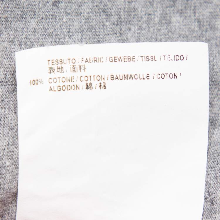 Pre Owned Balenciaga Grey Cotton Crewneck BB Balenciaga Print T-Shirt S