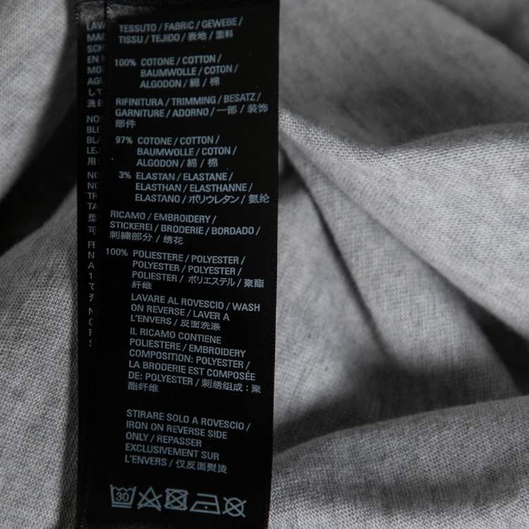 Pre Owned Balenciaga Grey Cotton Logo Embroidered Oversized T-Shirt S