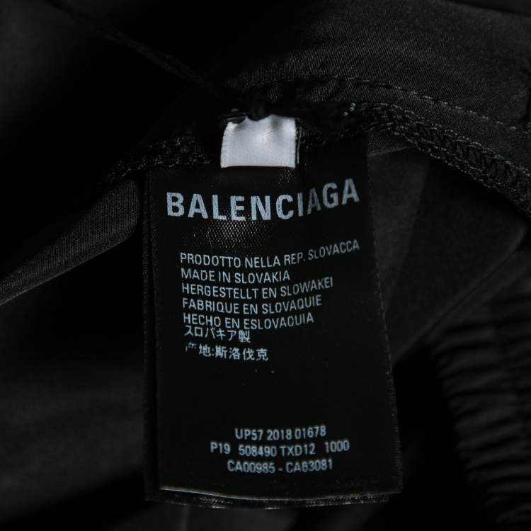 Pre Owned Balenciaga Black Synthetic Zip Paneled Sweatpants M