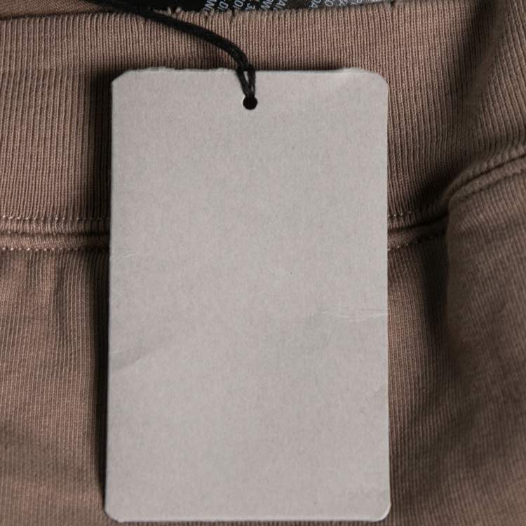 Pre Owned Balenciaga Brown Logo Printed Distressed Cotton Oversized Hoodie M