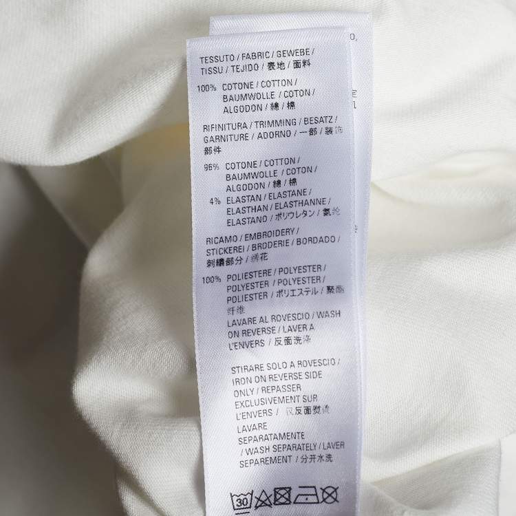 Pre Owned Balenciaga White Logo Pdf Embroidered Cotton Oversized T-Shirt S