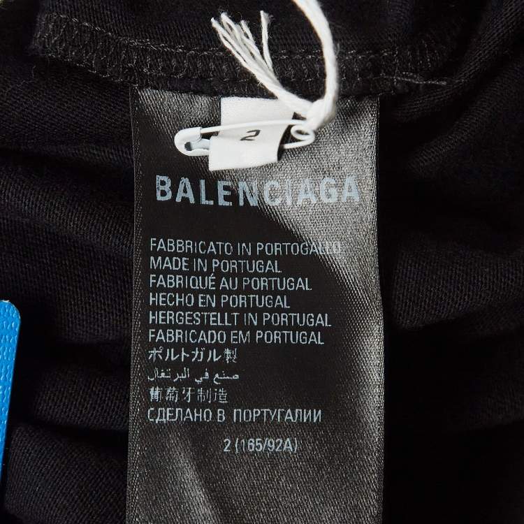 Pre Owned Balenciaga X Adidas Black Cotton 3-Stripes Oversized T-Shirt M