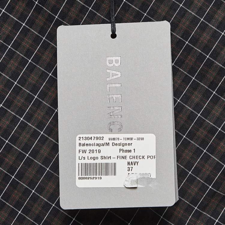 Pre Owned Balenciaga Multicolor Plaid Cotton Buttoned Up Shirt XS