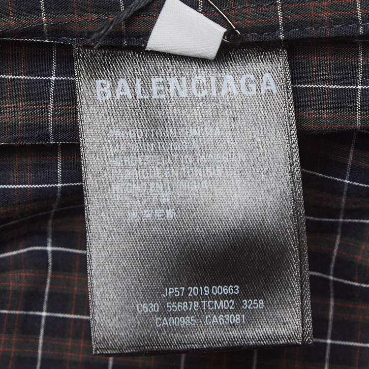 Pre Owned Balenciaga Multicolor Plaid Cotton Buttoned Up Shirt XS