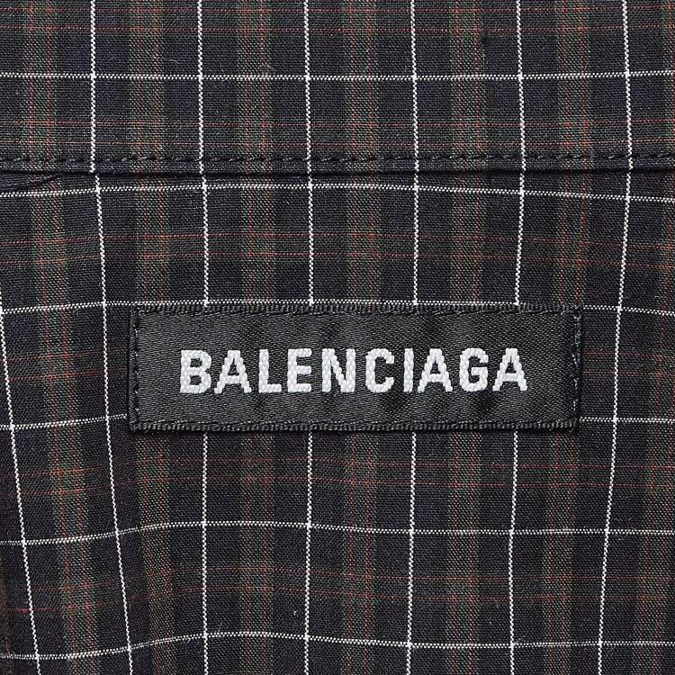 Pre Owned Balenciaga Multicolor Plaid Cotton Buttoned Up Shirt XS