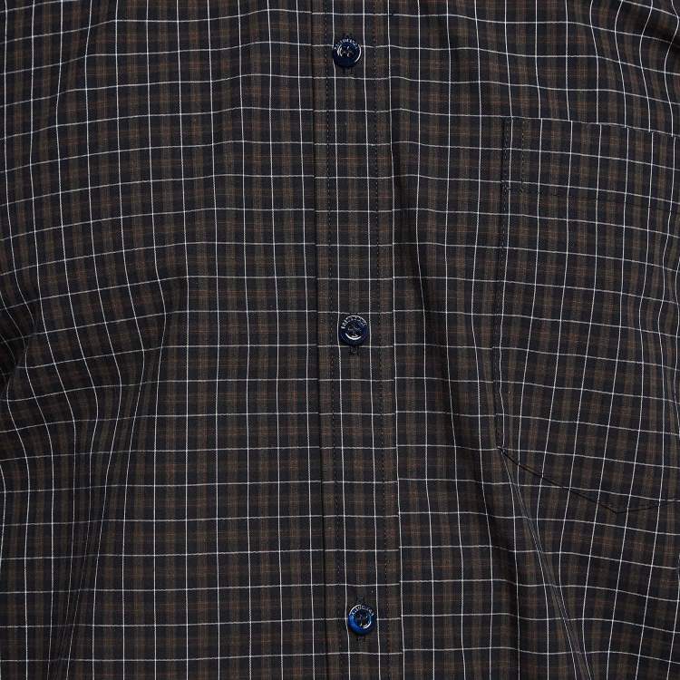 Pre Owned Balenciaga Multicolor Plaid Cotton Buttoned Up Shirt XS