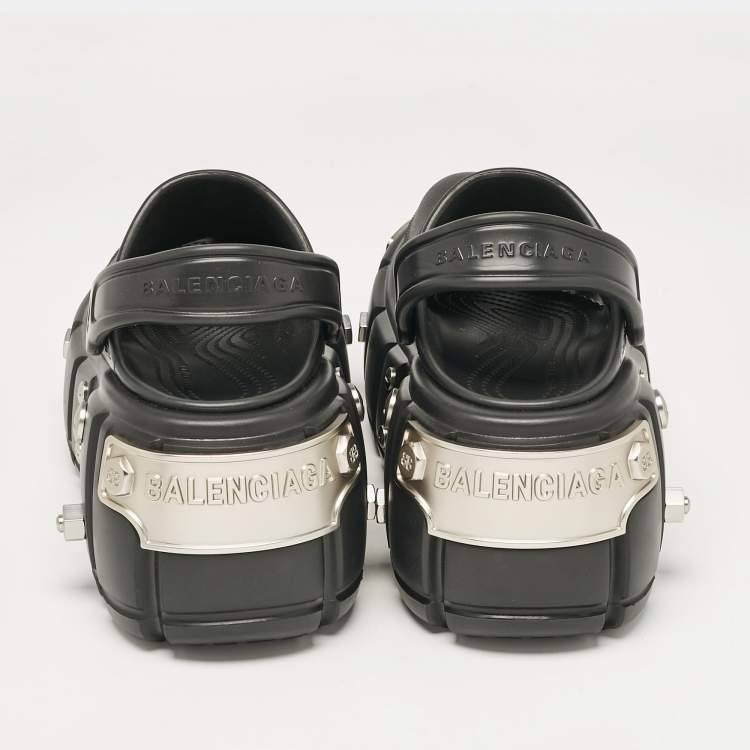 Pre Owned Balenciaga x Crocs Black Rubber Hardcrocs Sandals Size 40